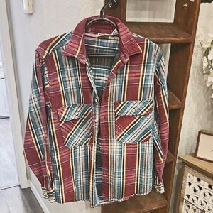 Five Brother multicolored button down shirt with collar and long sleeves